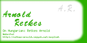 arnold retkes business card